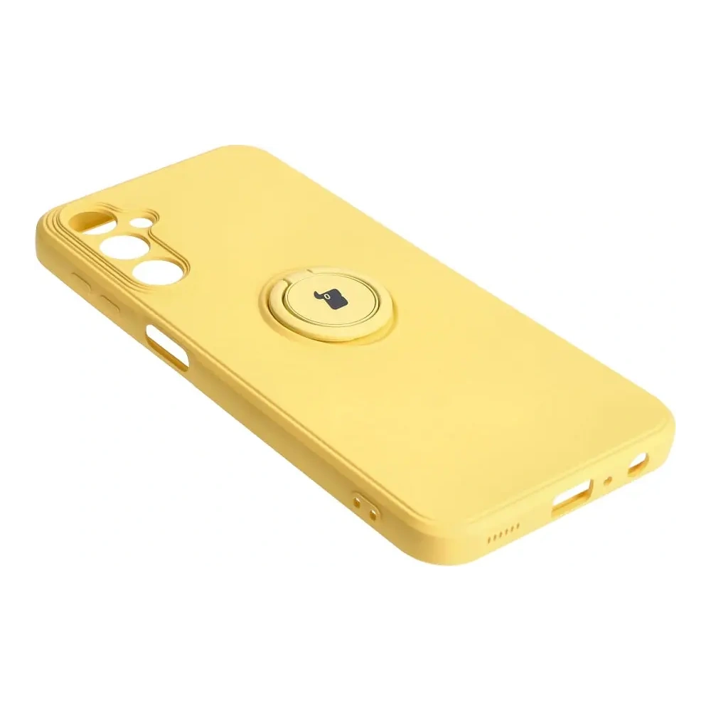 Etui Bizon Case Silicone Ring Sq do Samsung Galaxy A24 żółte