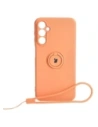 Etui Bizon Case Silicone Ring Sq do Samsung Galaxy A24 pomarańczowe