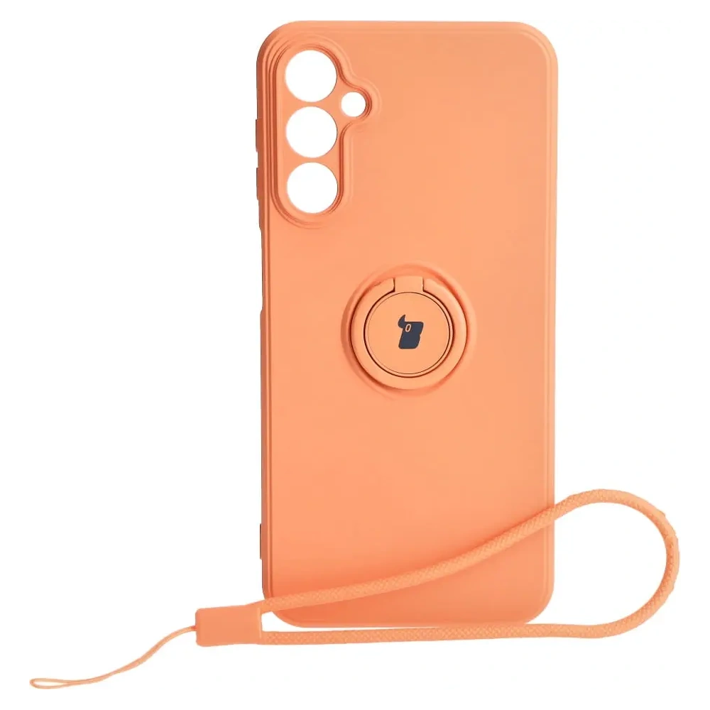 Etui Bizon Case Silicone Ring Sq do Samsung Galaxy A24 pomarańczowe