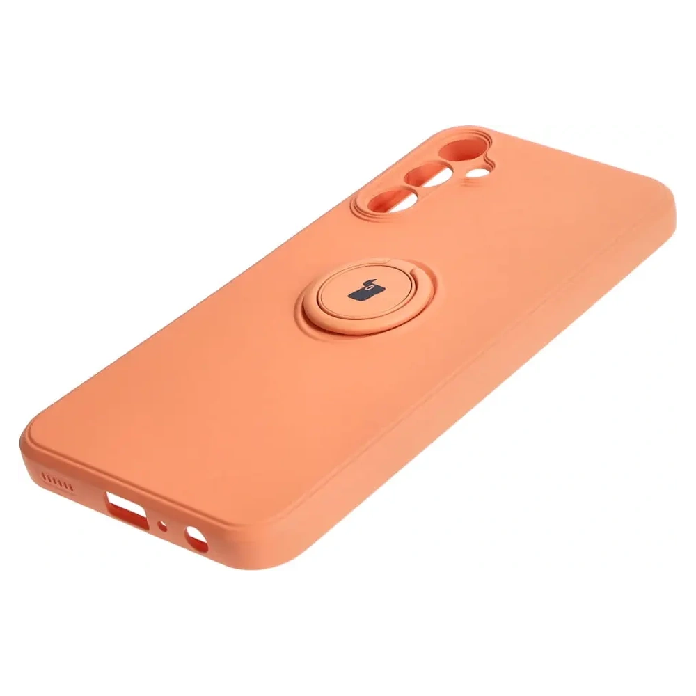 Etui Bizon Case Silicone Ring Sq do Samsung Galaxy A24 pomarańczowe
