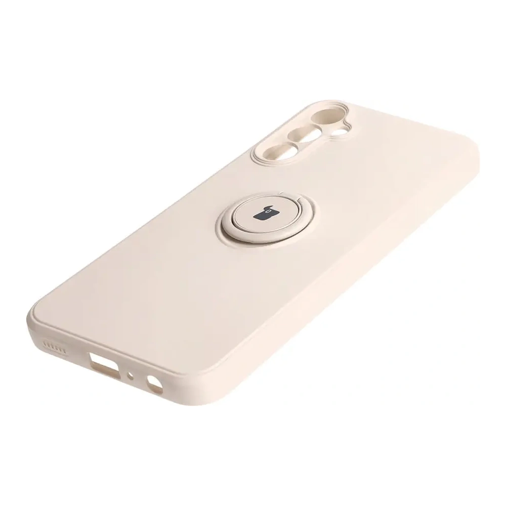 Etui Bizon Case Silicone Ring Sq do Samsung Galaxy A24 beżowe