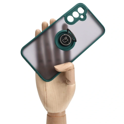 Kup Bizon Case Hybrid Ring Samsung Galaxy A24 4G rauchig mit einem dunkelgrünen Rahmen - BIZ971 - {ean13} - Sklep Home Screen