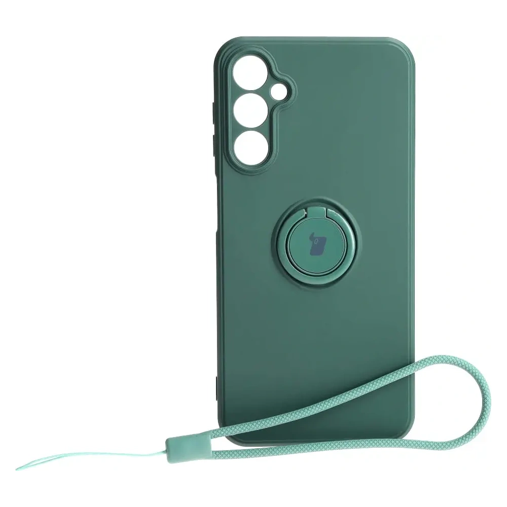 Etui Bizon Case Silicone Ring Sq do Samsung Galaxy A24 ciemnozielone