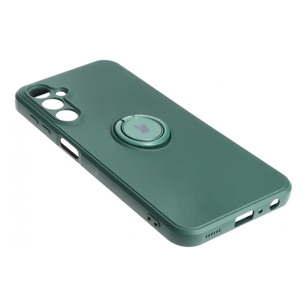 Etui Bizon Case Silicone Ring Sq do Samsung Galaxy A24 ciemnozielone