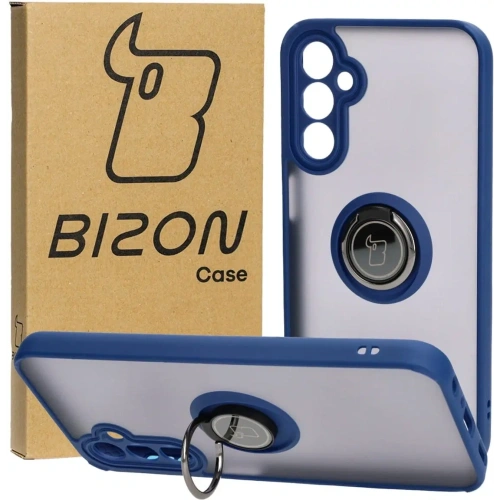 Kup Etui s úchopem na prst Bizon Case Hybrid Ring pro Samsung Galaxy A24 4G kouřové s modrým rámem - BIZ974 - {ean13} - Sklep Home Screen