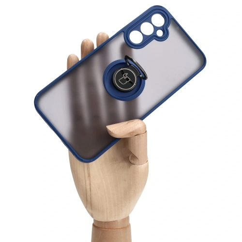 Kup Bizon Case Hybrid Ring Samsung Galaxy A24 4G fumuriu cu un cadru albastru închis - BIZ974 - {ean13} - Sklep Home Screen