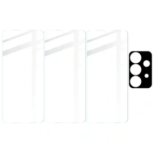 BIZON Clear 2 Pack 3x screen glass + camera glass Samsung Galaxy A32 5G