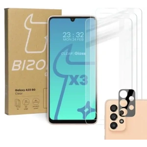 Buy Bizon Glass Clear tempered glass - 3 pcs. + lens glass Samsung Galaxy A33 - BIZ1000 - {ean13} - Home Screen Store Europe