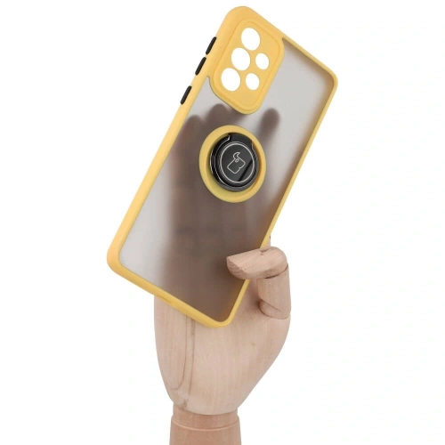 Bizon Case Hybrid Ring Samsung Galaxy A33 5G smoky with a yellow frame