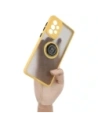 Bizon Case Hybrid Ring Samsung Galaxy A33 5G rauchig mit einem gelben Rahmen