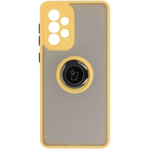 Bizon Case Hybrid Ring Samsung Galaxy A33 5G smoky with a yellow frame