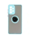 Etui z uchwytem na palec Bizon Case Hybrid Ring do Samsung Galaxy A33 5G przydymione z jasnoniebieską ramką