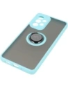 Bizon Case Hybrid Ring Samsung Galaxy A33 5G fumuriu cu un cadru de culoare albastru deschis