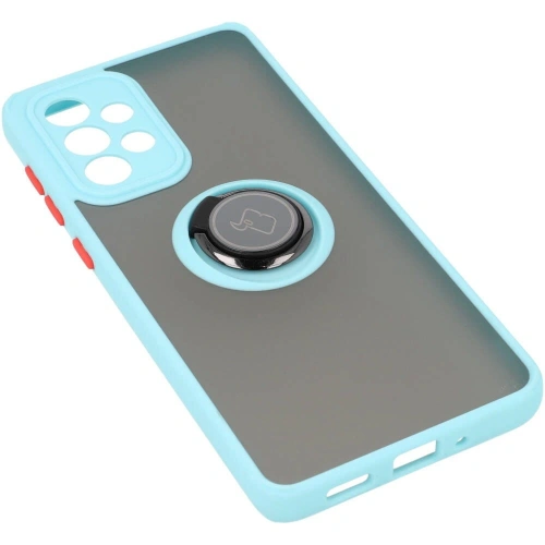 Bizon Case Hybrid Ring Samsung Galaxy A33 5G fumuriu cu un cadru de culoare albastru deschis