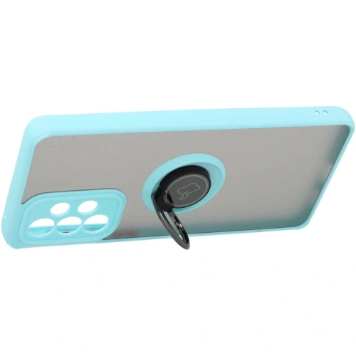 Bizon Case Hybrid Ring Samsung Galaxy A33 5G rauchig mit einem hellblauen Rahmen