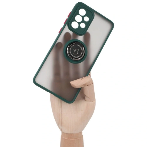 Bizon Case Hybrid Ring Samsung Galaxy A33 5G smoky with a dark green frame