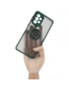 Bizon Case Hybrid Ring Samsung Galaxy A33 5G fumuriu cu un cadru verde închis