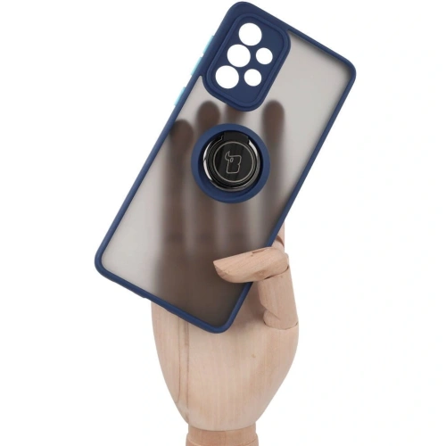 Bizon Case Hybrid Ring Samsung Galaxy A33 5G füstös, sötétkék kerettel