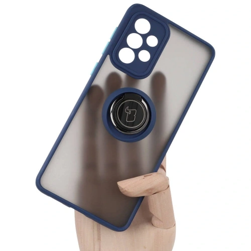 Bizon Case Hybrid Ring Samsung Galaxy A33 5G smoky with a navy blue frame