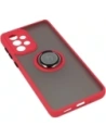 Etui z uchwytem na palec Bizon Case Hybrid Ring do Samsung Galaxy A33 5G przydymione z czerwoną ramką