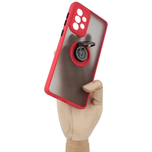 Bizon Case Hybrid Ring Samsung Galaxy A33 5G füstös piros kerettel