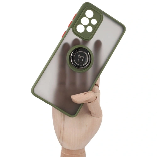 Bizon Case Hybrid Ring Samsung Galaxy A33 5G smoky with a green frame