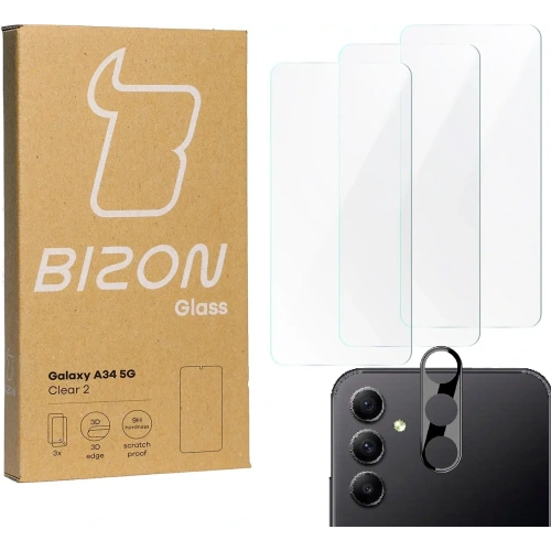 Kup BIZON Clear 2 3x képernyőüveg + kameraüveg Samsung Galaxy A34 5G - BIZ1034 - {ean13} - Sklep Home Screen