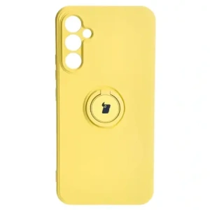 Etui Bizon Case Silicone Ring Sq do Samsung Galaxy A34 5G żółte