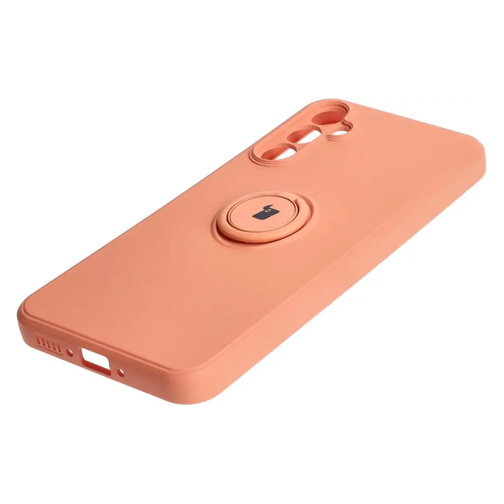 Etui Bizon Case Silicone Ring Sq do Samsung Galaxy A34 5G pomarańczowe