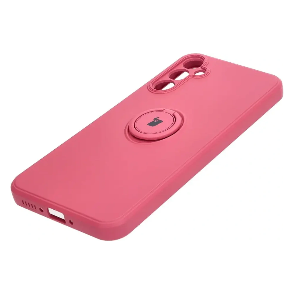 Etui Bizon Case Silicone Ring Sq do Samsung Galaxy A34 5G brudny róż
