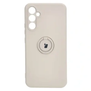 Etui Bizon Case Silicone Ring Sq do Samsung Galaxy A34 5G beżowe