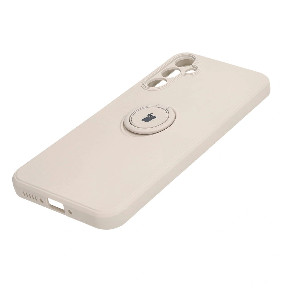 Etui Bizon Case Silicone Ring Sq do Samsung Galaxy A34 5G beżowe