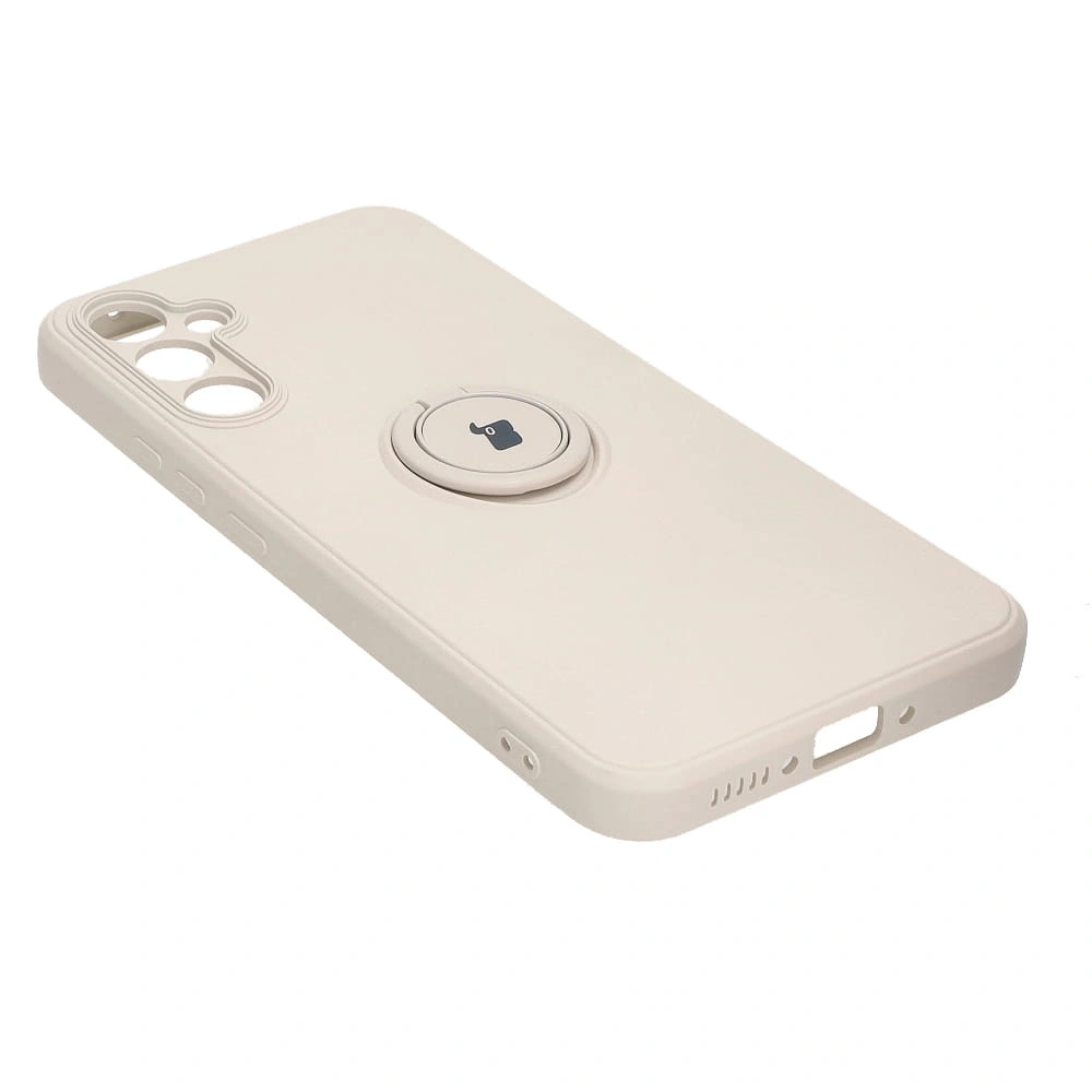 Etui Bizon Case Silicone Ring Sq do Samsung Galaxy A34 5G beżowe