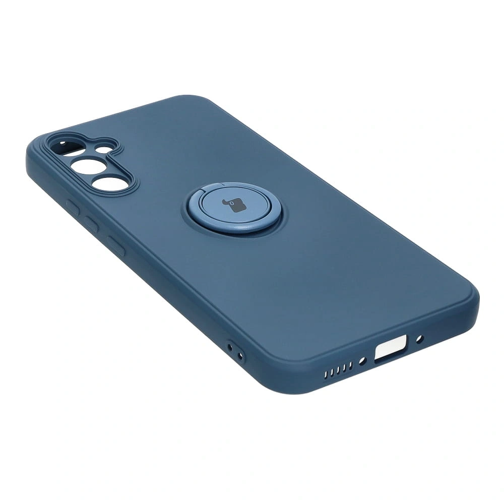 Etui Bizon Case Silicone Ring Sq do Samsung Galaxy A34 5G granatowe