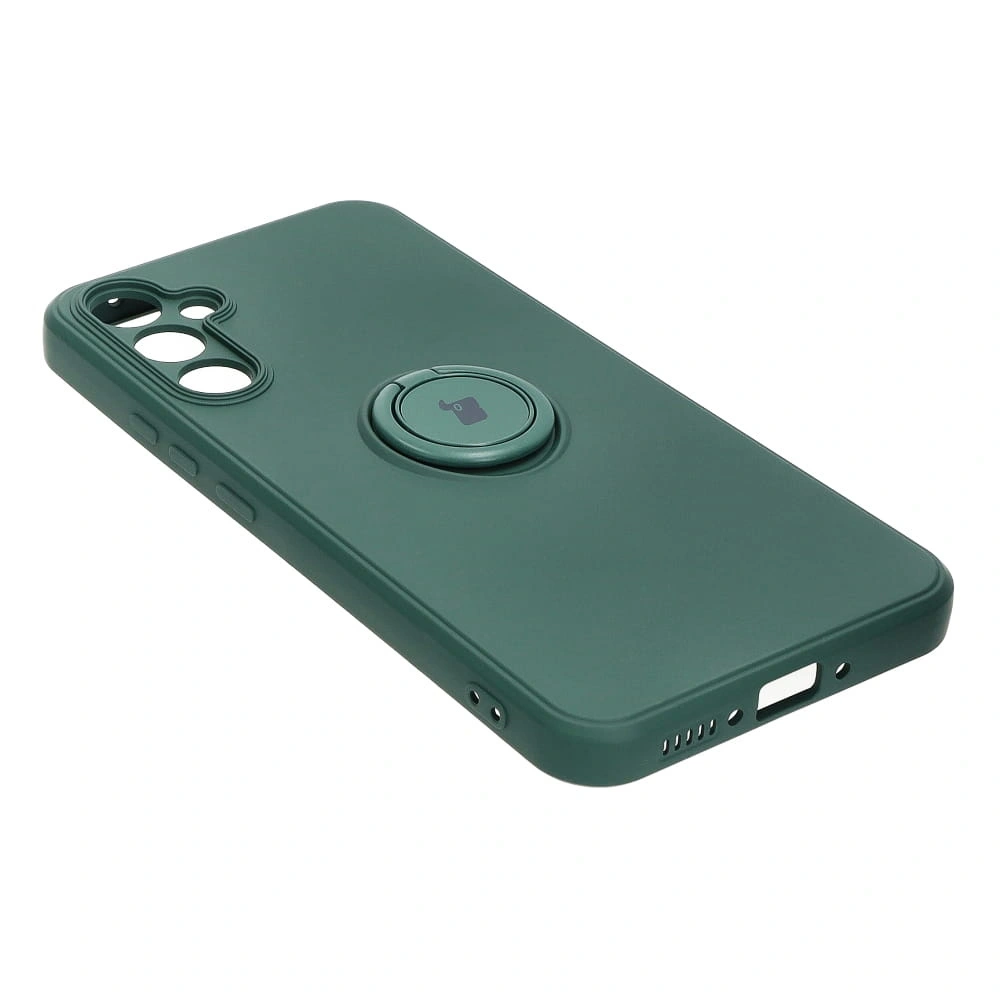 Etui Bizon Case Silicone Ring Sq do Samsung Galaxy A34 5G ciemnozielone