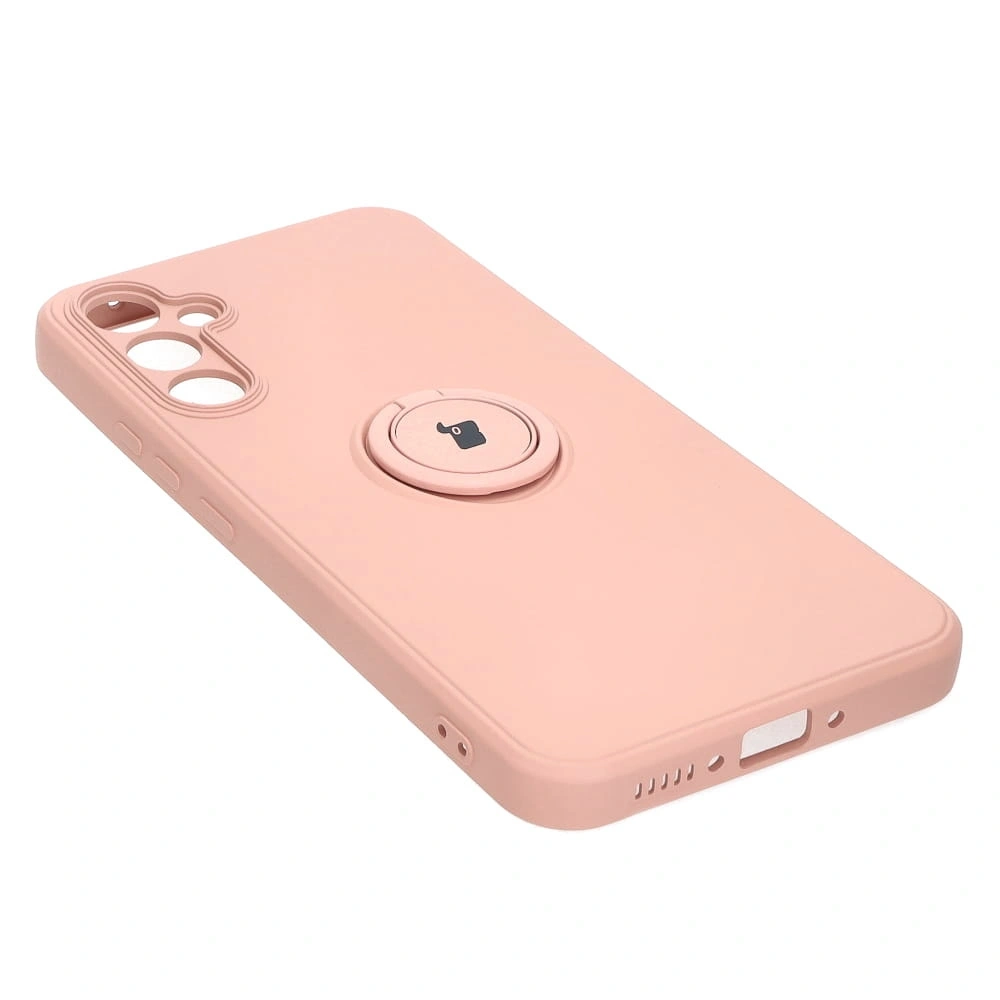 Etui Bizon Case Silicone Ring Sq do Samsung Galaxy A34 5G jasnoróżowe