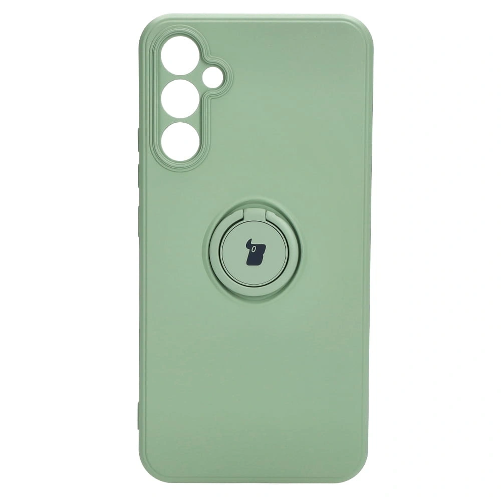 Etui Bizon Case Silicone Ring Sq do Samsung Galaxy A34 5G jasnozielone