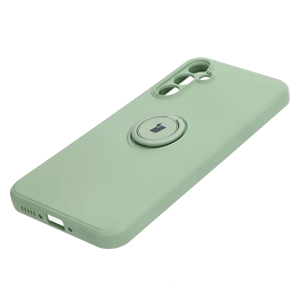 Etui Bizon Case Silicone Ring Sq do Samsung Galaxy A34 5G jasnozielone