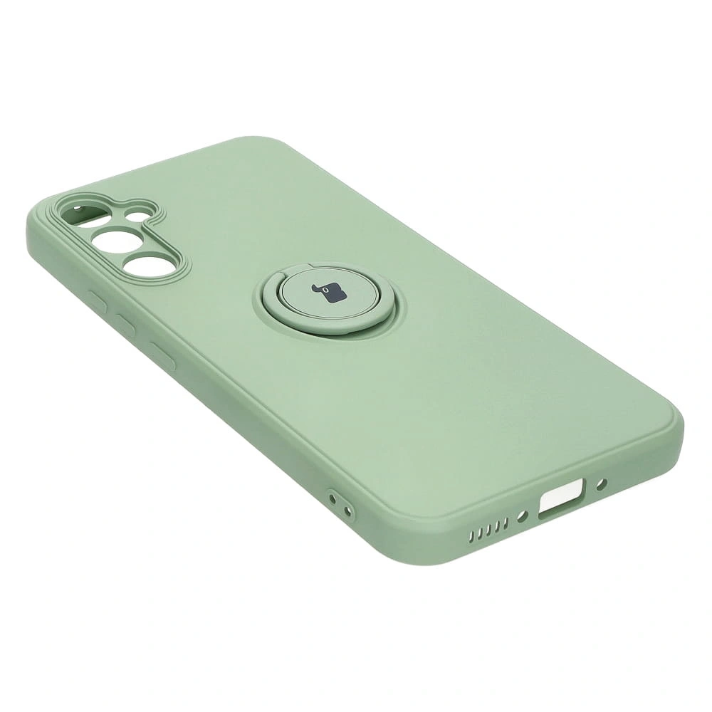 Etui Bizon Case Silicone Ring Sq do Samsung Galaxy A34 5G jasnozielone
