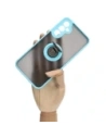 Kup Etui z uchwytem na palec Bizon Case Hybrid Ring do Galaxy A34 5G, przydymione z jasnoniebieską ramką - BIZ7437 - {ean13} - Sklep Home Screen