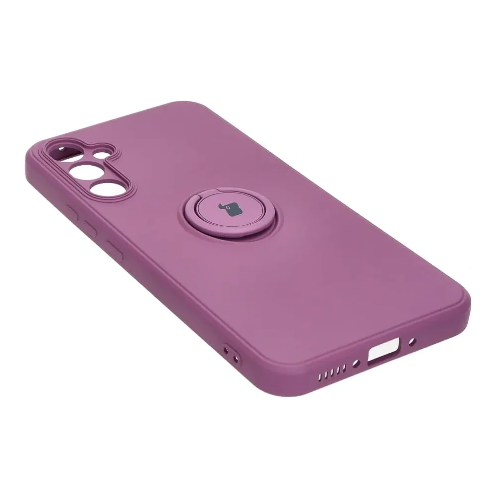 Etui Bizon Case Silicone Ring Sq do Samsung Galaxy A34 5G ciemnofioletowe
