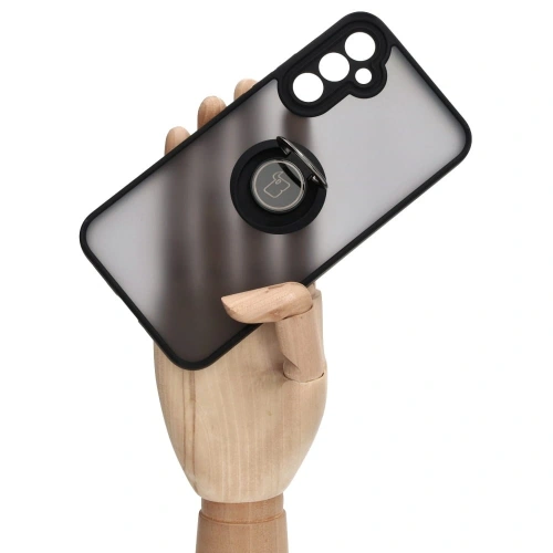Kup Etui z uchwytem na palec Bizon Case Hybrid Ring do Samsung Galaxy A34 5G kouřové s černým rámem - BIZ1058 - {ean13} - Sklep Home Screen