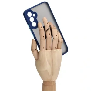 Etui z uchwytem na palec Bizon Case Hybrid Ring do Samsung Galaxy A34 5G przydymione z granatową ramką