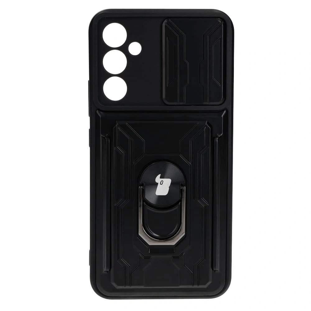 Etui Bizon Case Camshield Card Slot Ring do Samsung Galaxy A34 5G czarne
