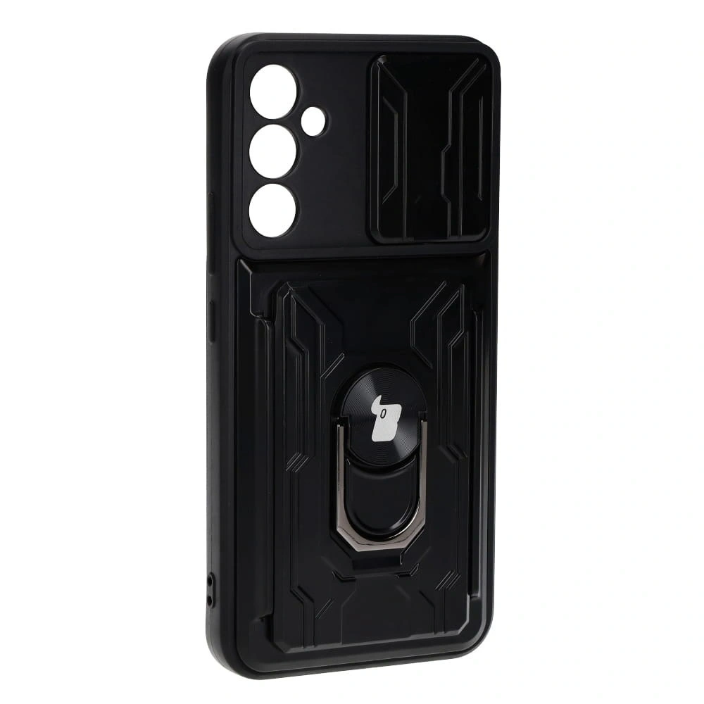 Etui Bizon Case Camshield Card Slot Ring do Samsung Galaxy A34 5G czarne
