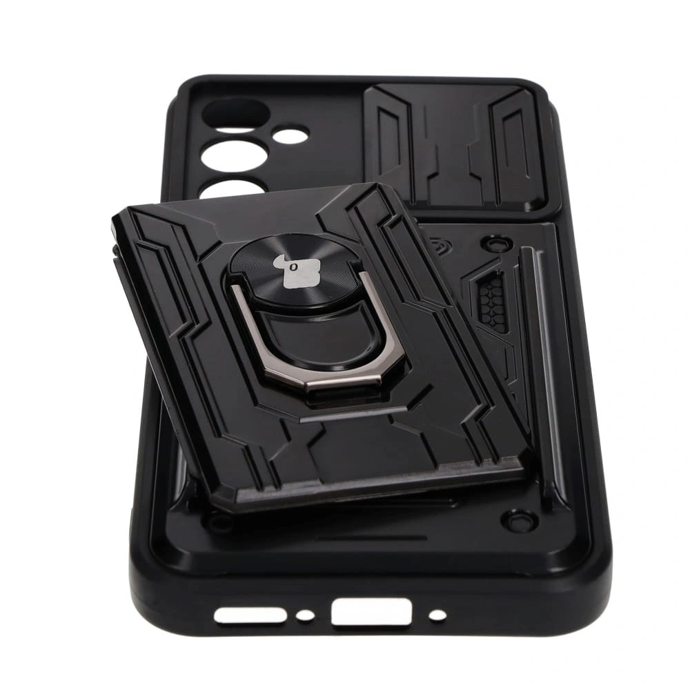 Etui Bizon Case Camshield Card Slot Ring do Samsung Galaxy A34 5G czarne