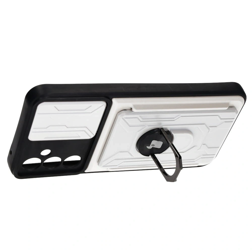 Etui Bizon Case Camshield Card Slot Ring do Samsung Galaxy A34 5G białe