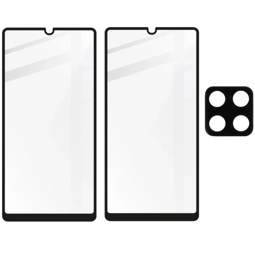 Kup 2x szkło hartowane Bizon Glass Edge + ochrona na obiektyw Samsung Galaxy A42 5G czarne - BIZ7460 - {ean13} - Sklep Home Screen