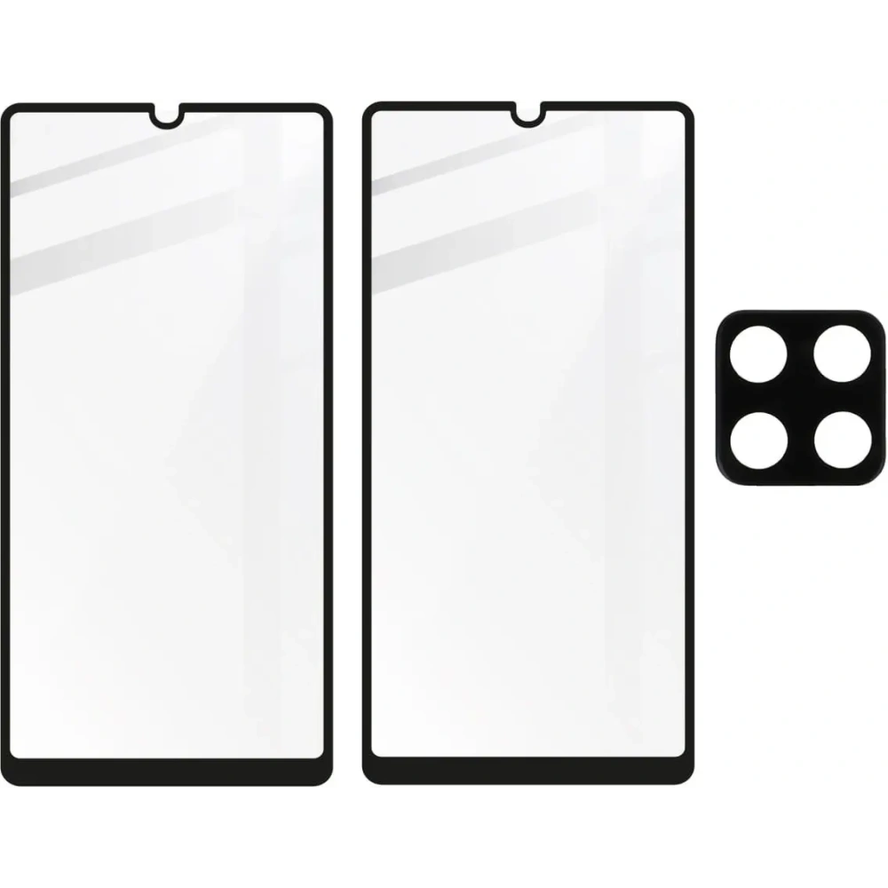 2x szkło hartowane Bizon Glass Edge + ochrona na obiektyw Samsung Galaxy A42 5G czarne