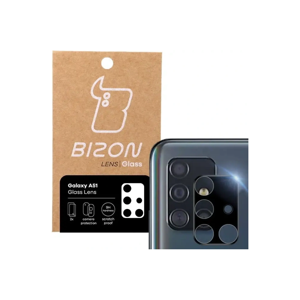 Szkło na aparat Bizon Glass Lens do Samsung Galaxy A51 [2 PACK]